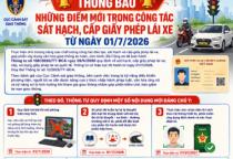 THÔNG BÁO NHỮNG ĐIỂM MỚI TRONG CÔNG TÁC SÁT HẠCH, CẤP GIẤY PHÉP LÁI XE TỪ NGÀY 01/7/2026