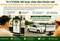 Từ 1/7/2026: Bắt buộc nhận diện khuôn mặt khi học và thi bằng lái xe